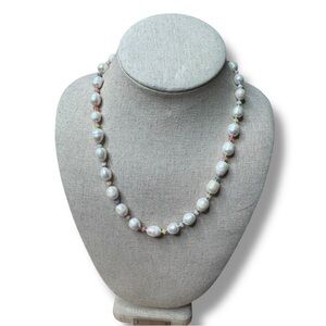Anne Taylor Loft Natural Pearl 21” Necklace with Pastel Beads- adjustable